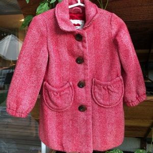 2T GAP wool red peacoat with brown buttons